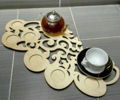 Wooden Decorative Tea Tray For Laser Cut Free DXF File