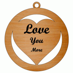 Laser Cut Valentines Day Wooden Engraved Keychain Heart Shaped Tag Free CDR Vectors Art