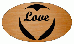 Laser Cut Valentines Day Wooden Keychain Oval Love Engraved Gift Tag Free CDR Vectors Art