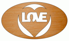 Laser Cut Valentines Day Wooden Oval Love Keychain Gift Tag Free CDR Vectors Art