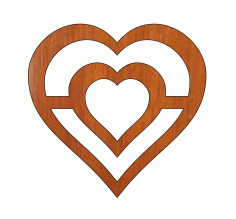 Laser Cut Dual Heart Valentines Day Wooden Keychain Gift Tag Free CDR Vectors Art