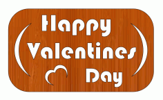 Laser Cut Personalized Couple Happy Valentines Day Gift Tag Wooden Keychain Free CDR Vectors Art
