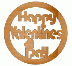 Laser Cut Happy Valentines Day Gift Tag Wooden Keychain Free CDR Vectors Art