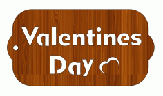 Laser Cut Happy Valentines Day Wooden Love Keychain Gift Tag Free CDR Vectors Art