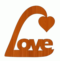 Laser Cut Love Valentines Day Unfinished Wood Shape Free CDR Vectors Art
