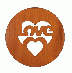 Laser Cut Love Heart Happy Valentines Day Wooden Gift Tag Kenchain Free CDR Vectors Art