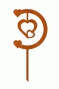 Laser Cut Love Wooden Unfinished Cutout Cake Topper Free CDR Vectors Art