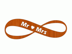 Laser Cut Infinity Sign Mr Love Mrs Happy Valentines Day Cutout Free CDR Vectors Art