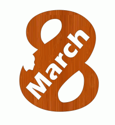 Laser Cut Women Day 8 March Wood Craft Shapes Woman Day International Womens Day Free CDR Vectors Art