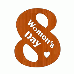 Laser Cut 8 March International Womens Day Wooden Cutout Gift Tag Women Day Free CDR Vectors Art
