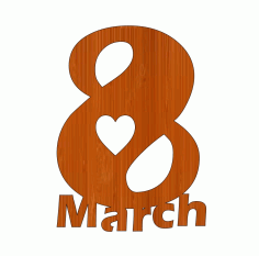 Laser Cut 8 March International Womens Day Wooden Gift Tag Women Day Free CDR Vectors Art