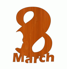 Laser Cut International Womens Day 8 March Wood Tag In Heart Women Day Free CDR Vectors Art
