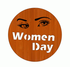 Laser Cut Wooden Gift Tag Woman Engraved Eyes International Womens Day 8 March Free CDR Vectors Art