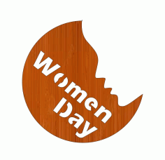 Laser Cut Wooden Tag Woman Face International Womens Day 8 March Free CDR Vectors Art