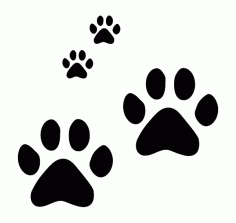 Laser Cut Wooden Dog Mother And Baby Paw Print Silhouette Free CDR Vectors Art