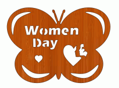 Laser Cut Hearts Butterfly Shaped Wood Cutout International Womens Day Free CDR Vectors Art