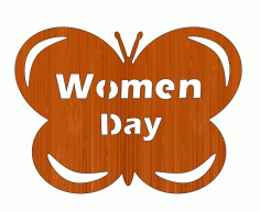 Laser Cut Decorative Wood Butterfly Shaped International Womens Day 8 March Free CDR Vectors Art