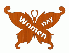 Laser Cut Wooden Butterfly Shaped International Womens Day 8 March Free CDR Vectors Art