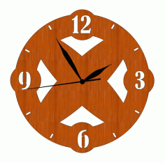 Laser Cut Round Wall Clock With An Openwork Pattern Free CDR Vectors Art