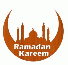 Laser Cut Ramadan Kareem Wooden Moon Design Islamic Decor Free CDR Vectors Art