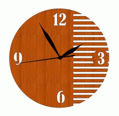 Laser Cut Wooden Wall Clock Decor For Home Or Office Free CDR Vectors Art