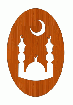 Laser Cut Ramadan Kareem Wooden Masjid Design Cutout Free CDR Vectors Art