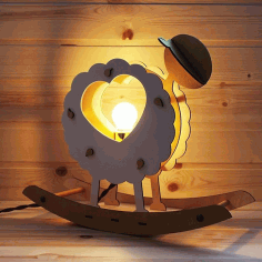 Barashek Wooden Heart Shape Lamp Free CDR Vectors Art