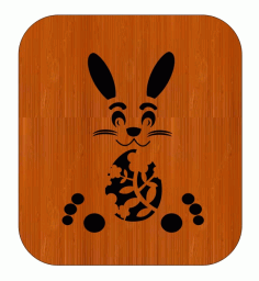 Laser Cut Elegant Easter Bunny Engraved Wooden Model Free DXF File