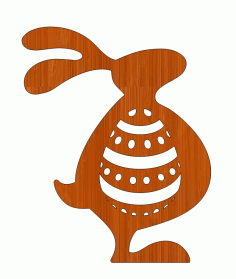 Laser Cut Decorative Easter Bunny Rabbit Wooden Tag Free DXF File
