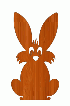 Laser Cut Stylish Rabbit Easter Bunny Heart Wood Tag Free DXF File