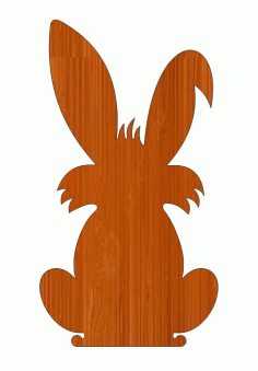Laser Cut Stylish Rabbit Easter Bunny Wooden Tag Free DXF File