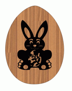 Laser Cut Distinguished Rabbit Easter Bunny Engraved Wooden Tag Free DXF File