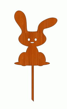 Laser Cut Distinguished Rabbit Easter Bunny Wooden Topper Free DXF File