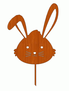 Laser Cut Decorative Engraved Easter Bunny Topper Free DXF File