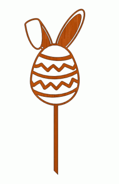 Laser Cut Distinguished Rabbit Easter Bunny Egg Wooden Topper Free DXF File