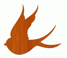 Laser Cut Flying Cutout Wooden Bird Design Free CDR Vectors Art