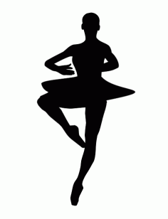 Laser Cut Ballet Dancer Full Body Shape Simple Black Silhouette Icon Free CDR Vectors Art