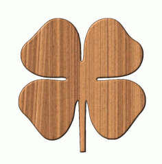 Laser Cut 4 Leaf Clover Shamrock Shape St Patricks Day Unfinished Wood Craft Cut Out Free CDR Vectors Art