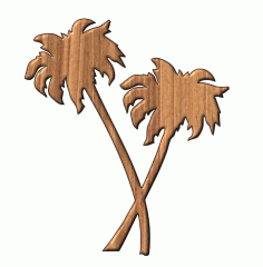 Laser Cut Palm Tree Wooden Wall Art Home Decor Free CDR Vectors Art
