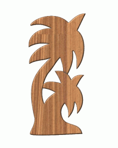 Laser Cut Palm Tree Wooden Wall Decor Free CDR Vectors Art