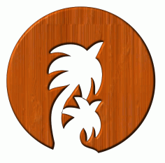 Laser Cut Beautiful Wooden Palm Tree With Coconuts Tropical Island Wall Art Free CDR Vectors Art