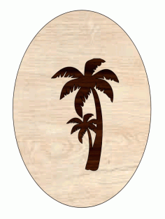 Laser Cut Palm Tree Wood Cutout Free CDR Vectors Art