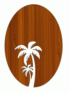 Palm Tree Shape Laser Cut Unfinished Wood Cutout Free CDR Vectors Art