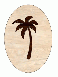 Laser Cut Unfinished Wooden Palm Tree Craft Shape Free CDR Vectors Art