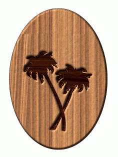 Laser Cut Wooden Shape Palm Tree Flourish Decor Wooden Cutout Home Decor Free CDR Vectors Art
