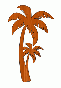 Palm Tree Laser Cut Out Unfinished Wood Shape Craft Free CDR Vectors Art