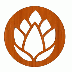 Laser Cut Illustration Of Lotus Flower Gift Tag Free CDR Vectors Art
