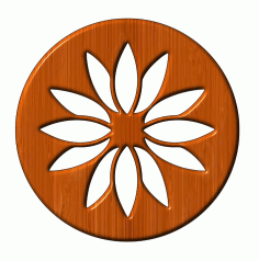 Laser Cut Wooden Cinnamon Flower Gift Tag Free CDR Vectors Art