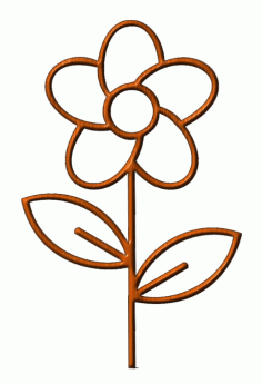 Laser Cut Wooden Beautifull Flower With Leafs Garden Spring Free CDR Vectors Art