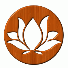 Laser Cut Wooden Lotus Keychain Gift Tag Free CDR Vectors Art